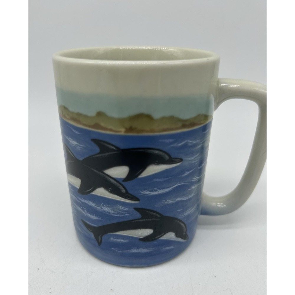 Otagiri Orca Killer Whale Coffee Tea Cup Mug Vintage Ceramic Nautical Ocean EX